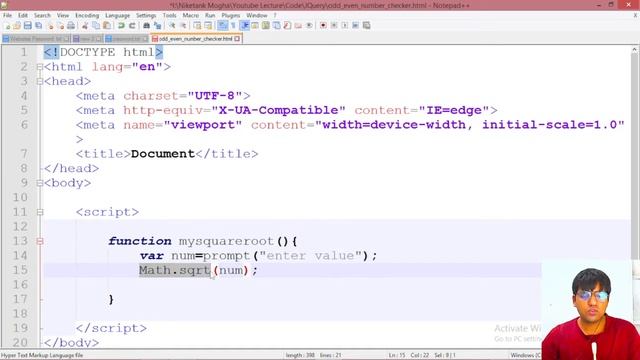 JavaScript Program to Find the Square Root || JavaScript for Beginners