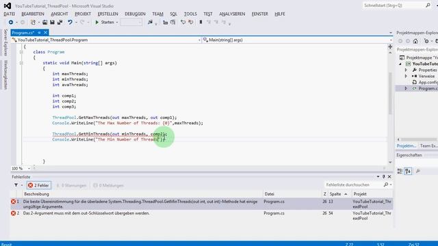 ThreadPool C# смотреть онлайн