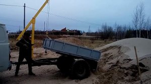 Самодельный самосвальный прицеп к УАЗ и мини-трактору