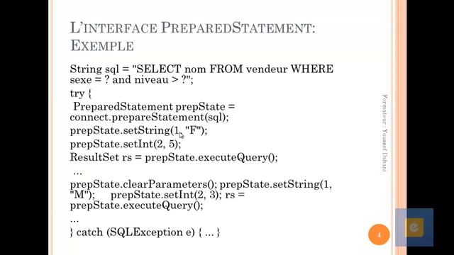 Java : JDBC 4 : Traitement des Requêtes SQL : L'Interface PreparedStatement смотреть онлайн