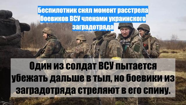 Беcпилотник снял момент расстрела боевиков ВСУ членами украинского заградотряда