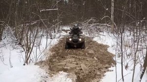Балотмоторс. Baltmotors. Большая ледяная лужа. Квадрик.