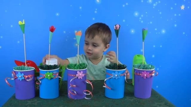 Мультик про садовода. Учим цвета. Learn color. Волшебные цветы для мамы. Как вырастить букет?