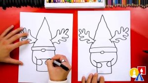 How To Draw A Christmas Gnome Как нарисовать Рождественского Гнома