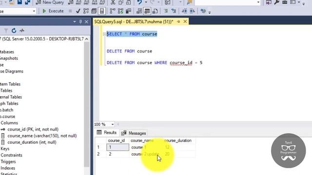SQL DELETE Statement | Tutorial in Tamil | Tamil Programmer