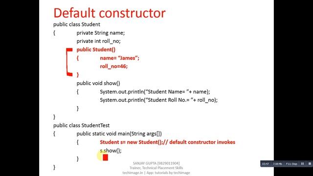18 Java Constructors, default, parameterized, copy and Constructor Overloading смотреть онлайн
