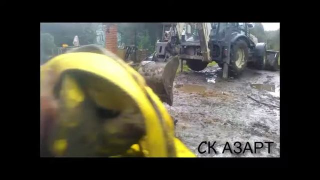 Подъем бетонной трубы въезда на участок. смотреть онлайн