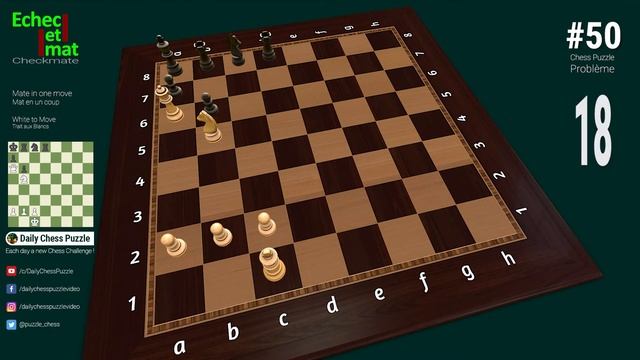#50 Daily Chess Puzzle [mate in 1 move] Problem with 3D solution | Checkmate смотреть онлайн