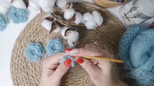 как связать объёмный цветок крючком #crochet #häkeln #цветыкрючком