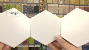 Белая матовая шестиугольная мозаика из керамики