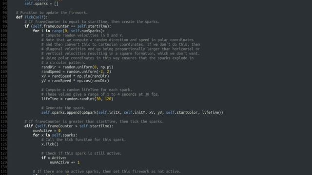 Fireworks animation with Python and Pygame смотреть онлайн