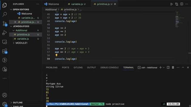Javascript Variable Type Data Type and Conditional Statement