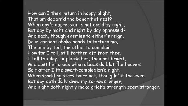 Sonnet 28 The Benefit Of Rest смотреть онлайн