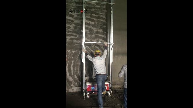 TUPO 8 automatic plastering machine works on 5M Construction site
