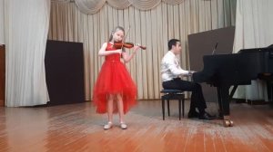 466 Н Бакланова Мазурка Серафима Курганова 9 лет, скрипка, Левон Харатян 15 лет, фортепиано