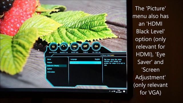 Samsung C27HG70 (CHG70) Menu System (OSD) смотреть онлайн