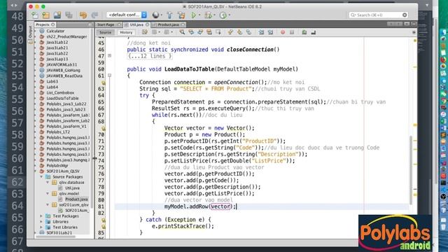 Load dữ liệu từ cơ sở dữ liệu lên JTable, combobox trong Java form смотреть онлайн