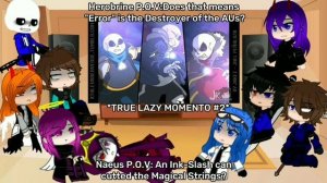 Rainimator Ocs (+ Herobrine & Sans) reacts to "Ink vs Error" [Underverse 0.4 Fight Scene]