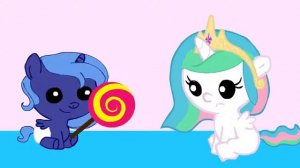MLP My Little Pony Baby Comic about Princess Luna and Celestia-Bad sister- animation for Kids