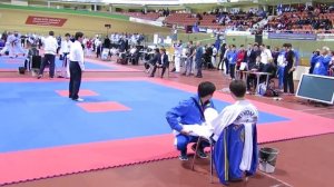 Taekwondo ITF Максим Фу - Борис Баглаев спарринг -57 кг Кубок СНГ Таэквондо ИТФ Минск 2014