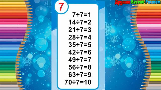 Таблица Деления на 7 - Быстрое Обучение Таблицы Деления