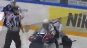 KHL Sibir - Dynamo Riga Brawl