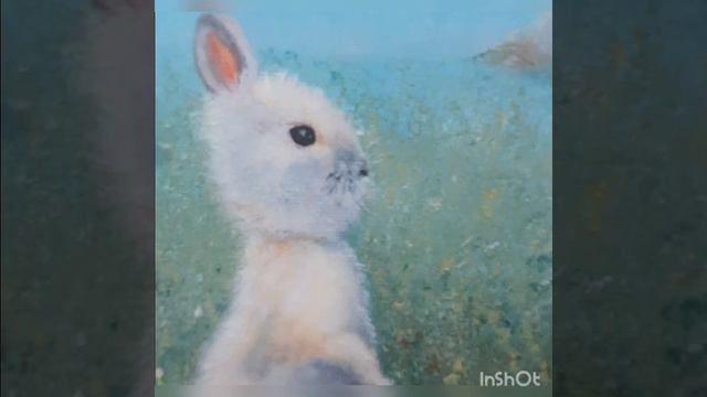 Картину-миниатюра маслом 20×15см."Счастливый кролик" #картинамаслом ,#картинавинтерьер ,#оригинал