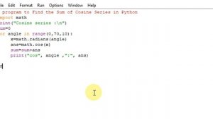 program to Find the Sum of Cosine Series in Python