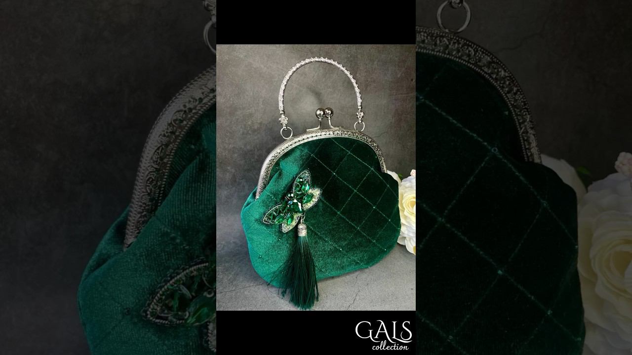 Вечерняя сумочка с фермуаром #handmade #сумкасфермуаром смотреть онлайн