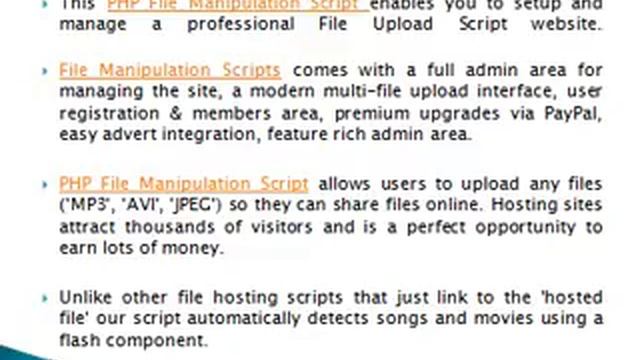 File Manipulation Scripts, PHP File Manipulation Scripts, PHP File Upload Script