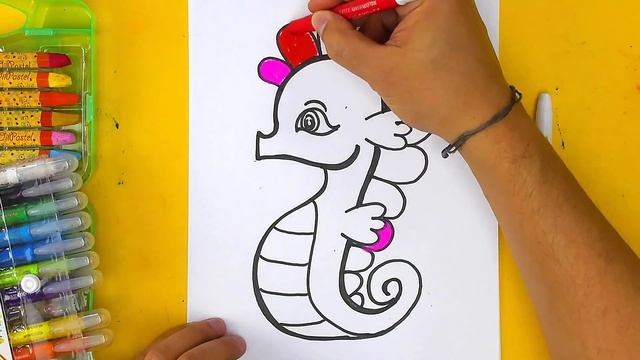 Как нарисовать морского конька - урок рисования для детей смотреть онлайн