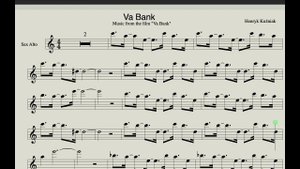 Music from the movie "Va-Bank" Sheet Music for Alto Saxophone (music Henryk Kuźniak)