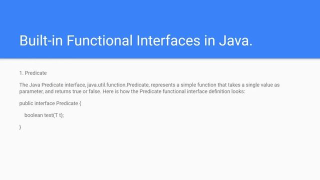 Built-in Functional Interfaces in Java 8 | Predicate