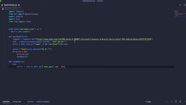 Scraping Ebay deals using python and send deals as a Email смотреть онлайн