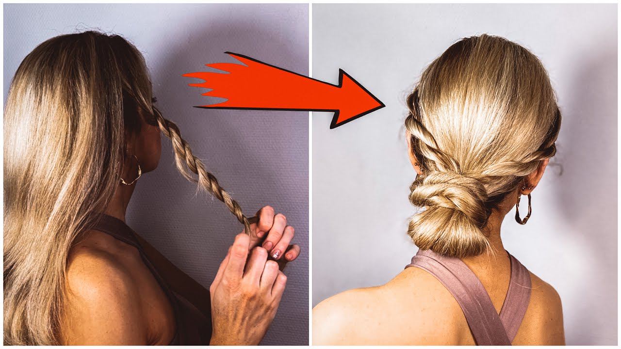 EASY DIY Elegant hairstyle  hairstyle transformation / ПРОСТАЯ ЭЛЕГАНТНАЯ ПРИЧЕСКА НА СЕБЕ