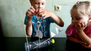Поделка из пластмассовой бутылки "Кораблик". Craft of plastic bottle "Ship". Crafts with children.