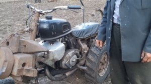 Самодельный трактор на мотоциклетном двигателе с польской картофелекопалкой