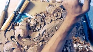 Woodcarving Baroque Element ►► Timelapse Урок Резьба по дереву Стиль Барокко