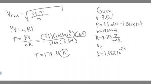 What is the rms speed of nitrogen molecules contained in an 8.5-m^3 volume at 3.1 atm if the total