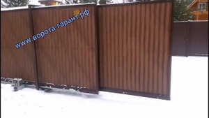 телескопические откатные ворота