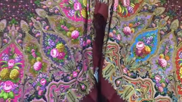 Элитная шаль шерсть 148/148 «Миндаль» Фадеева Валерия смотреть онлайн