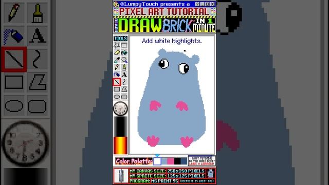 Draw Brick from Pizza Tower! 1 MINUTE Pixel Art Tutorial! #shorts