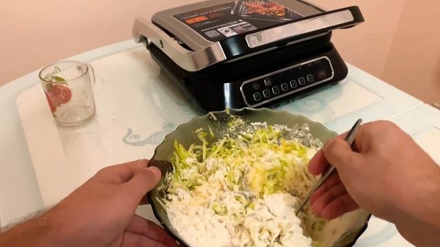 Диетические оладьи из кабачков на гриле! Оладьи из кабачков с сыром и чесноком! Оладьи без жира!