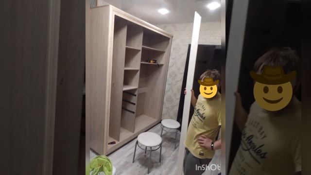 шкаф-купе "Калипсо" 26 туя светлая, Кравать "Калипсо" туя светлая