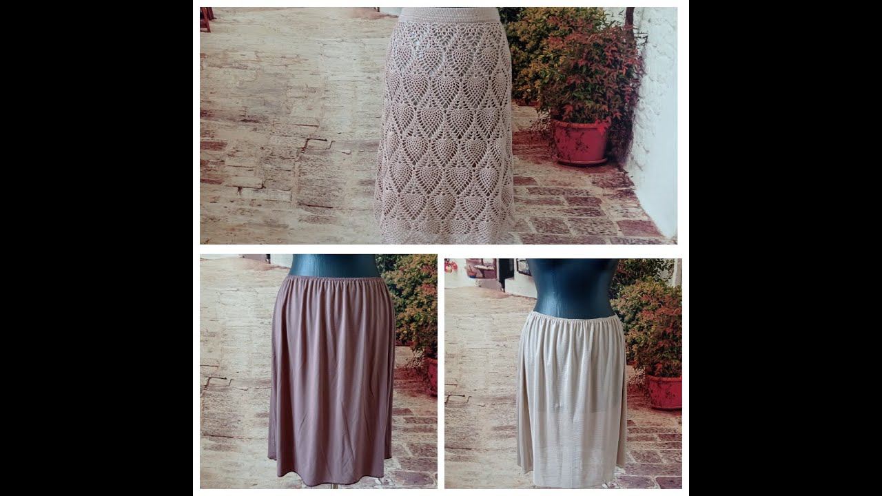 Как сшить трикотажный подклад под вязанную юбку своими руками. смотреть онлайн