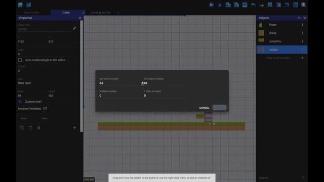 GDevelop 5 Platformer Tutorial #2 | Jumpthru platforms and ladders