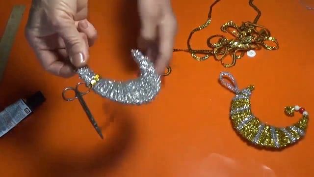 Новогодние, елочные игрушки из мишуры 5 игрушек