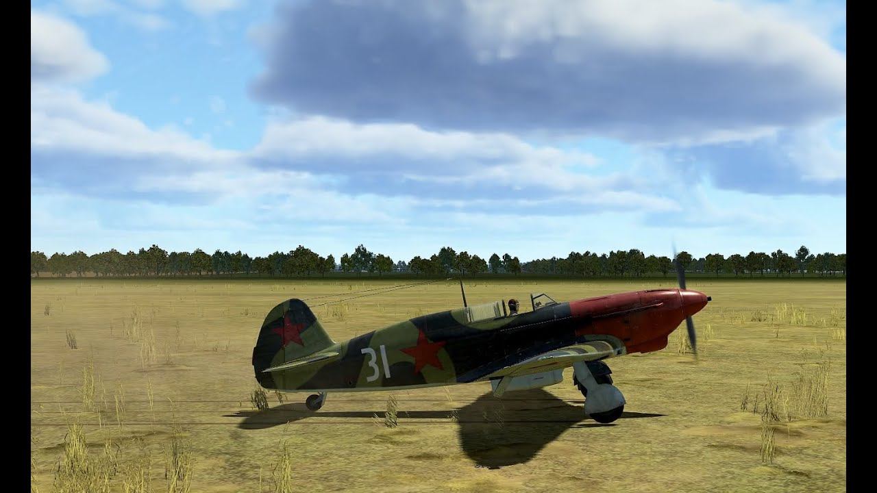 Як-7б против  Bf109 E-7,  мессер совсем рядом с аэродромом