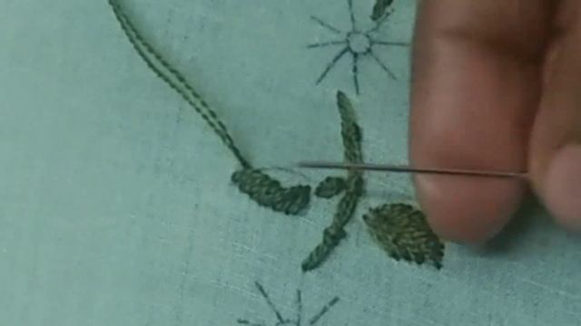 Simple & easy flower hand embroidery design for table border line