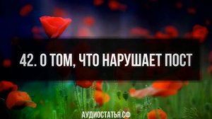 42. Аудиостатья СФ. О том, что нарушает пост (уразу).